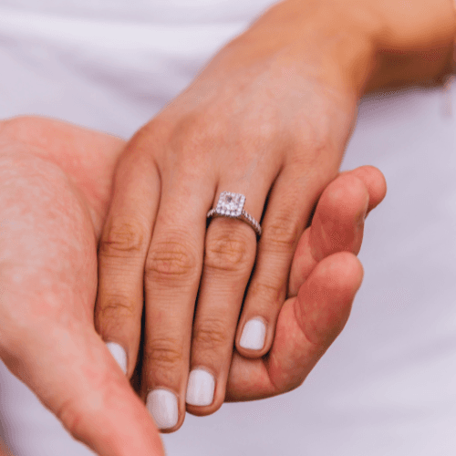 Auverra artisan holding CVD diamond necklace
